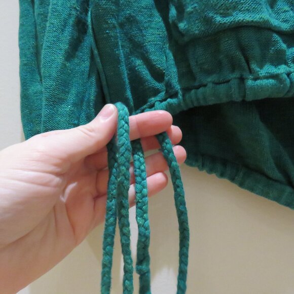 FREE PEOPLE Optimistic Linen Blend Hoodie Sweater in Kelly Green Casual Comfy - Picture 8 of 14